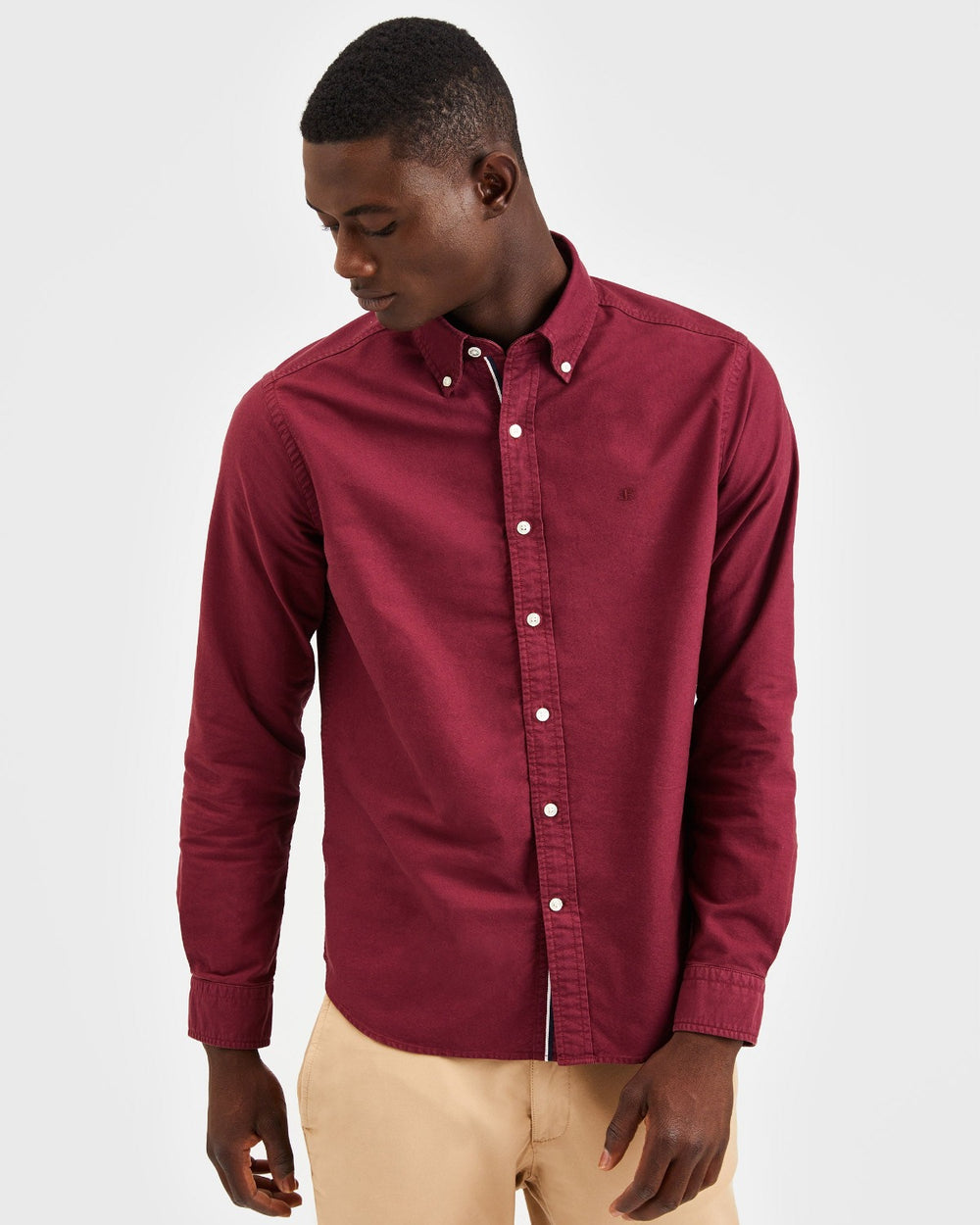 Chemises Ben Sherman Beatnik Oxford Garment Dye Bordeaux | CUE-33776677